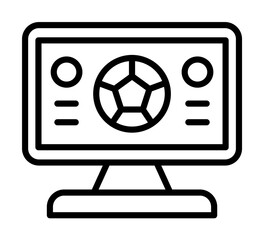 Poster - Streaming, football icon. Simple line, outline elements of soccer for ui and ux, website or mobile application on white background