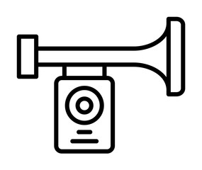 Poster - Horn, football icon. Simple line, outline elements of soccer for ui and ux, website or mobile application on white background