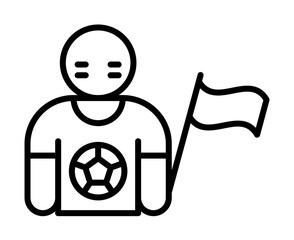 Poster - Fan, football icon. Simple line, outline elements of soccer for ui and ux, website or mobile application on white background