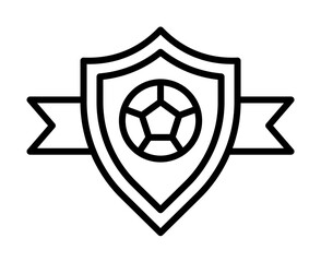 Poster - Emblem, football icon. Simple line, outline elements of soccer for ui and ux, website or mobile application on white background