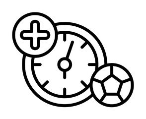 Poster - Time, football icon. Simple line, outline elements of soccer for ui and ux, website or mobile application on white background