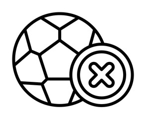 Poster - Missed penalty, football icon. Simple line, outline elements of soccer for ui and ux, website or mobile application on white background