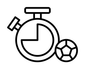 Poster - End 1st half, football icon. Simple line, outline elements of soccer for ui and ux, website or mobile application on white background