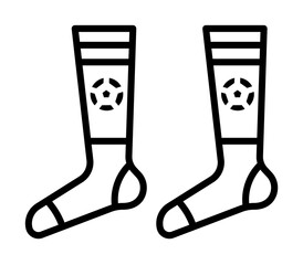 Poster - Socks, football icon. Simple line, outline elements of soccer for ui and ux, website or mobile application on white background