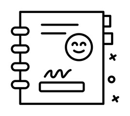 Poster - Book bookmark smile icon. Element of friendship icon on white background