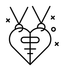Poster - Necklace friendship heart icon. Element of friendship icon on white background