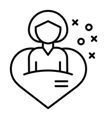 Poster - Care heart girl friend icon. Element of friendship icon on white background