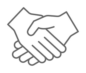 Poster - Handshake, friend, agreement icon. Element of friendship icon. Thin line icon for website design and development, app development. Premium icon on white background