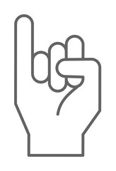 Poster - Finger, hand, promise icon. Element of friendship icon. Thin line icon for website design and development, app development. Premium icon on white background