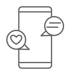 Poster - Phone, chat, friend icon. Element of friendship icon. Thin line icon for website design and development, app development. Premium icon on white background