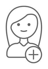 Poster - Add, new, friend icon. Element of friendship icon. Thin line icon for website design and development, app development. Premium icon on white background
