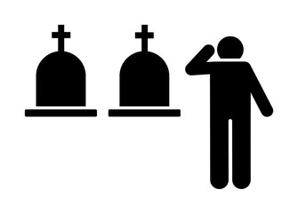 Poster - Man funeral burial sorrow icon. Element of pictogram death illustration