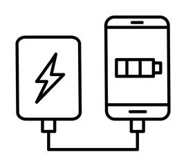 Sticker - Gadget, power bank icon. Element of gadget icon on white background