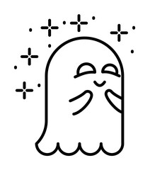 Sticker - Ghost sweaty icon. Element of spirit icon on white background