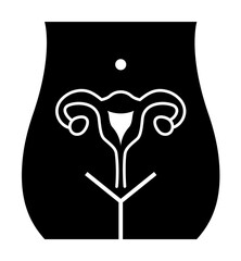 Sticker - Uterine, woman body icon. Simple gynaecology icons for ui and ux, website or mobile application on white background