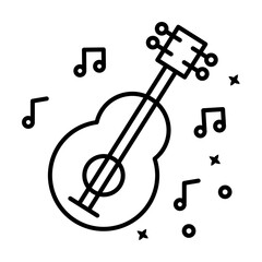 Poster - Ukelele music instrument icon. Element of Hawaii icon on white background