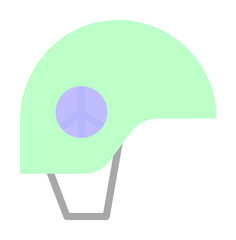 Poster - Helmet, peace icon. Simple color elements of flower children icons for ui and ux, website or mobile application on white background