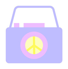 Poster - camera, peace icon. simple color elements of flower children icons for ui and ux, website or mobile 