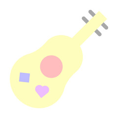 Poster - Quitter, musical instrument icon. Simple color elements of flower children icons for ui and ux, website or mobile application on white background