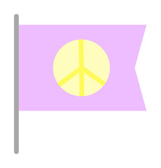 Poster - Flag, peace icon. Simple color elements of flower children icons for ui and ux, website or mobile application on white background