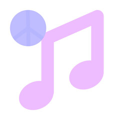 Poster - Note, peace icon. Simple color elements of flower children icons for ui and ux, website or mobile application on white background