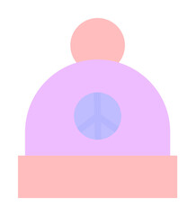 Poster - Hat, peace icon. Simple color elements of flower children icons for ui and ux, website or mobile application on white background