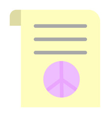 Poster - Document, peace icon. Simple color elements of flower children icons for ui and ux, website or mobile application on white background