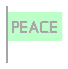 Poster - Flag, peace icon. Simple color elements of flower children icons for ui and ux, website or mobile application on white background