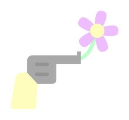 Poster - Revolver, flower icon. Simple color elements of flower children icons for ui and ux, website or mobile application on white background