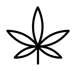 Poster - Marijuana, plant icon. Simple line, outline elements of flower children icons for ui and ux, website or mobile application on white background