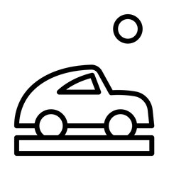 Poster - Car, transport icon. Simple line, outline elements of flower children icons for ui and ux, website or mobile application on white background