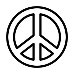 Poster - Sign, peace icon. Simple line, outline elements of flower children icons for ui and ux, website or mobile application on white background