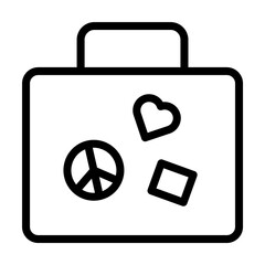 Poster - Briefcase, stickers icon. Simple line, outline elements of flower children icons for ui and ux, website or mobile application on white background