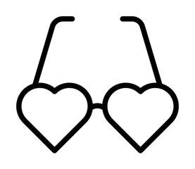 Poster - Heart, glasses icon. Simple line, outline elements of flower children icons for ui and ux, website or mobile application on white background