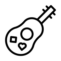 Poster - Quitter, musical instrument icon. Simple line, outline elements of flower children icons for ui and ux, website or mobile application on white background