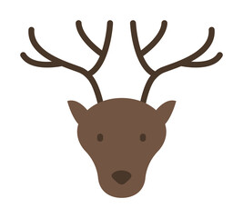 Poster - Deer, animal icon. Simple color elements of hipster style icons for ui and ux, website or mobile application on white background