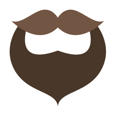 Poster - Beard, mustache icon. Simple color elements of hipster style icons for ui and ux, website or mobile application on white background