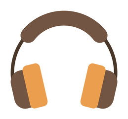 Poster - Headphone, music icon. Simple color elements of hipster style icons for ui and ux, website or mobile application on white background
