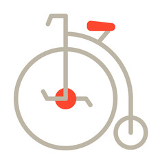Poster - Penny farthing, transport icon. Simple color elements of hipster style icons for ui and ux, website or mobile application on white background