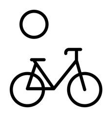 Poster - Bicycle, sun icon. Simple line, outline elements of hipster style icons for ui and ux, website or mobile application on white background