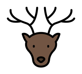Poster - Deer, animal icon. Simple color with outline elements of hipster style icons for ui and ux, website or mobile application on white background