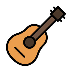 Poster - Guitar, music icon. Simple color with outline elements of hipster style icons for ui and ux, website or mobile application on white background