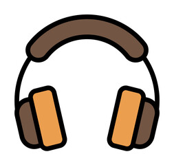 Sticker - Headphone, music icon. Simple color with outline elements of hipster style icons for ui and ux, website or mobile application on white background