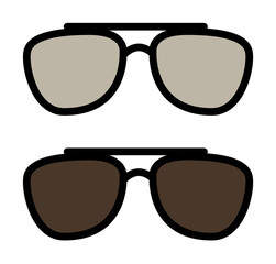 Poster - Glasses icon. Simple color with outline elements of hipster style icons for ui and ux, website or mobile application on white background