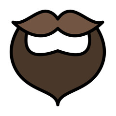 Poster - Beard, mustache icon. Simple color with outline elements of hipster style icons for ui and ux, website or mobile application on white background