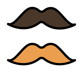 Poster - Mustache icon. Simple color with outline elements of hipster style icons for ui and ux, website or mobile application on white background