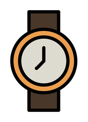 Poster - Watch, clock icon. Simple color with outline elements of hipster style icons for ui and ux, website or mobile application on white background
