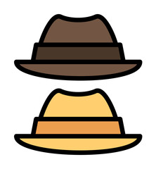 Poster - Hat, clothes icon. Simple color with outline elements of hipster style icons for ui and ux, website or mobile application on white background