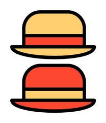 Poster - Hat, clothes icon. Simple color with outline elements of hipster style icons for ui and ux, website or mobile application on white background