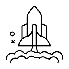 Poster - Rocket start space old icon. Element of history icon on white background
